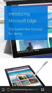 A glance at the new Microsoft browser, Edge!