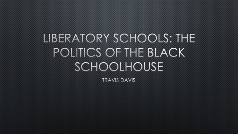 Poster Presentation slide for Travis Davis
