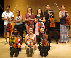 Members of the Viola Studio, Kathryn Lockwood at right