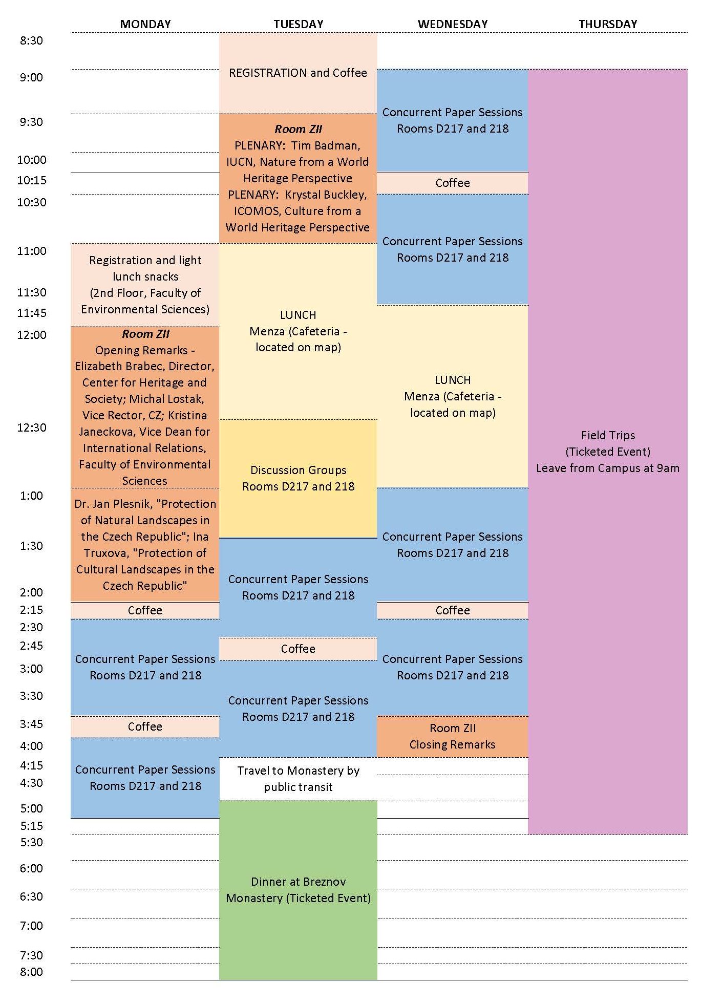 Schedule Overview 5-14