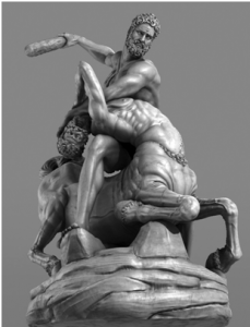 Fig.5 Giambologna. Hercules Fighting with the Centaur Nessus. 1599. Marble. Loggia della Signoria, Florence.
