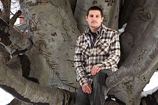 Geography major Mike Sacchetti ’10 worked for a year mapping trees and memorials on campus.