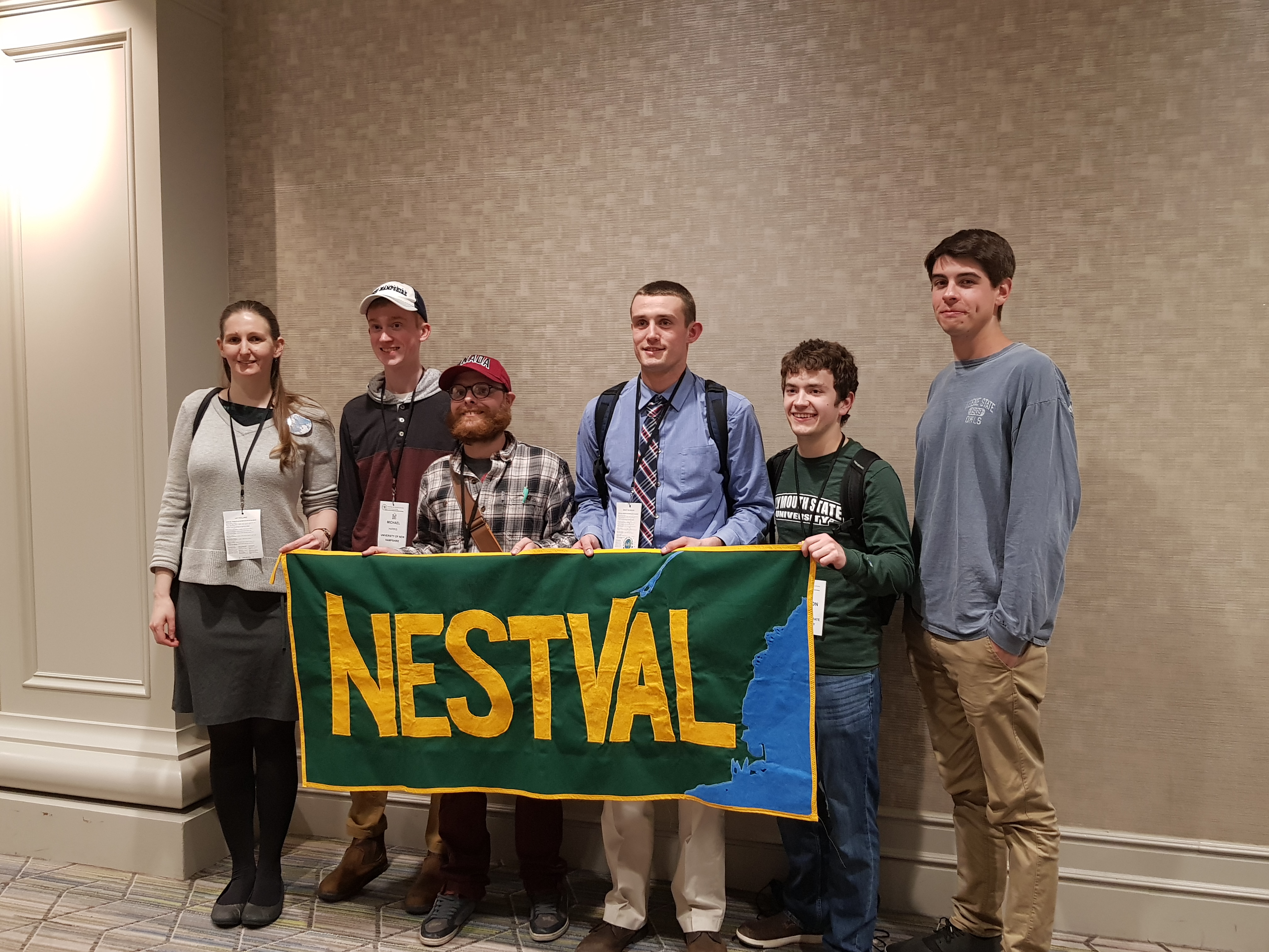 Lily Holland, UMass Geography major (pictured at left) with the New England-St Lawrence Valley Region World Geography Bowl team at the 2019 national championship in Washington, DC