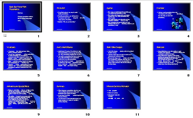 Image of many identical slides in Slide View